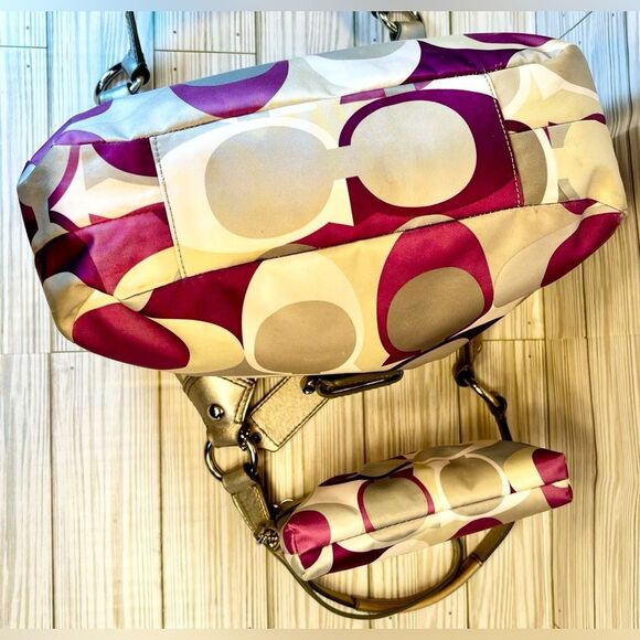 Coach Metallic Silver and Purple Shoulder Bag - Picture 8 of 13